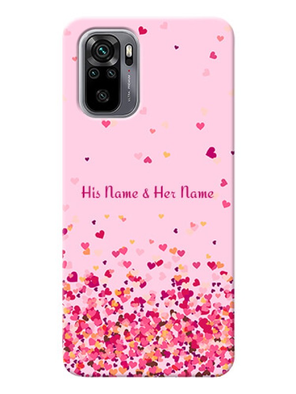 Custom Redmi Note 10 Phone Back Covers: Floating Hearts Design