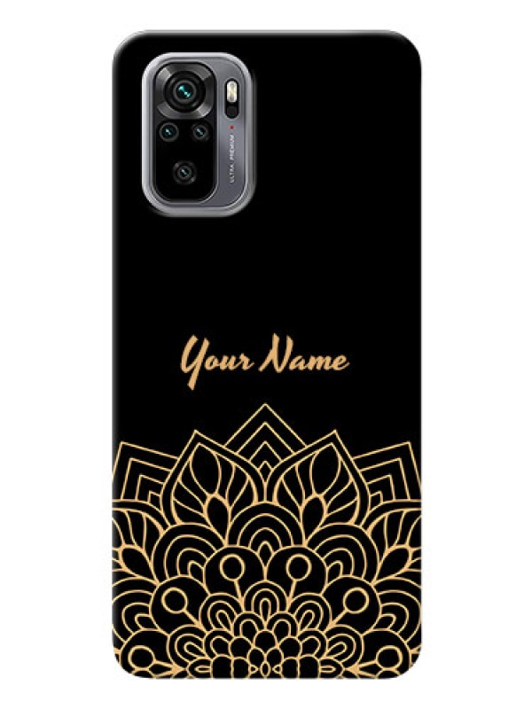 Custom Redmi Note 10 Back Covers: Golden mandala Design