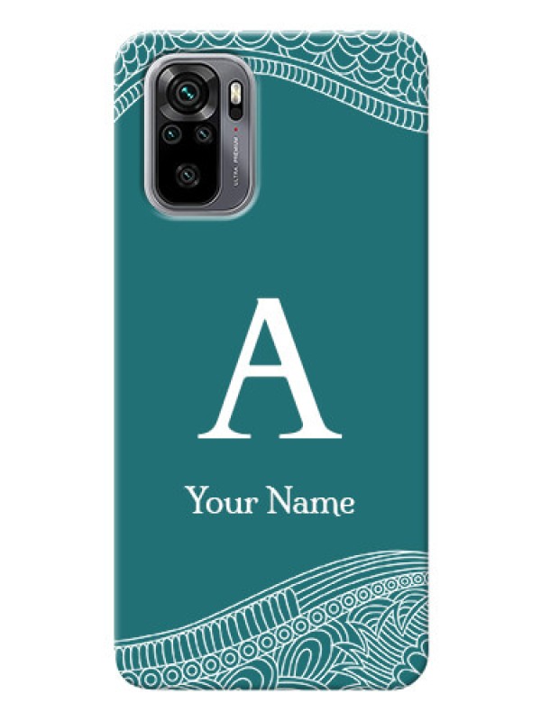 Custom Redmi Note 10 Mobile Back Covers: line art pattern with custom name Design