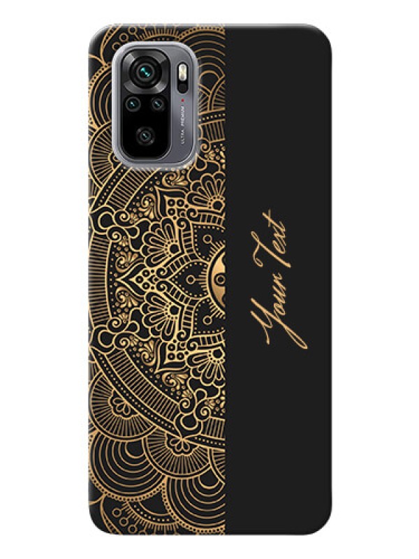 Custom Redmi Note 10 Back Covers: Mandala art with custom text Design