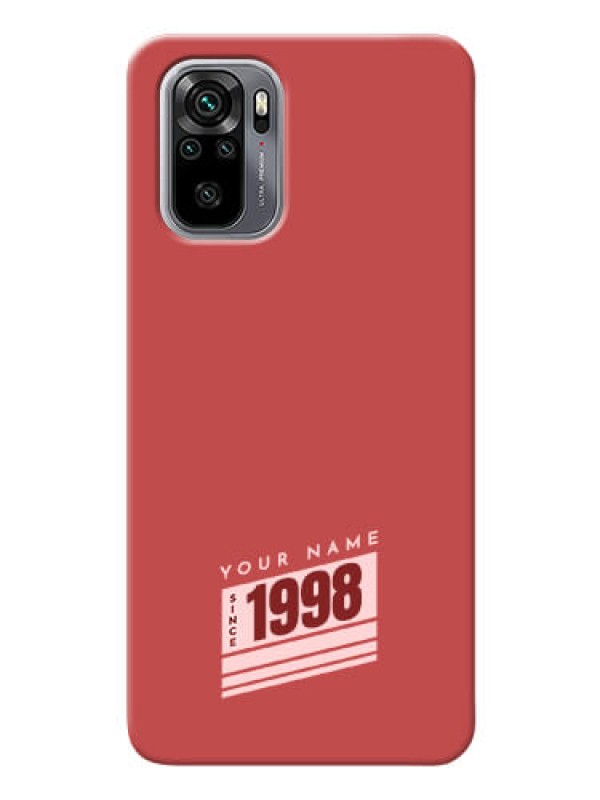 Custom Redmi Note 10 Phone Back Covers: Red custom year of birth Design