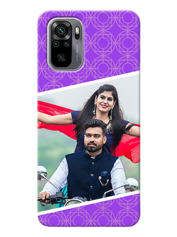 Custom Redmi Note 10s mobile back covers online: violet Pattern Design