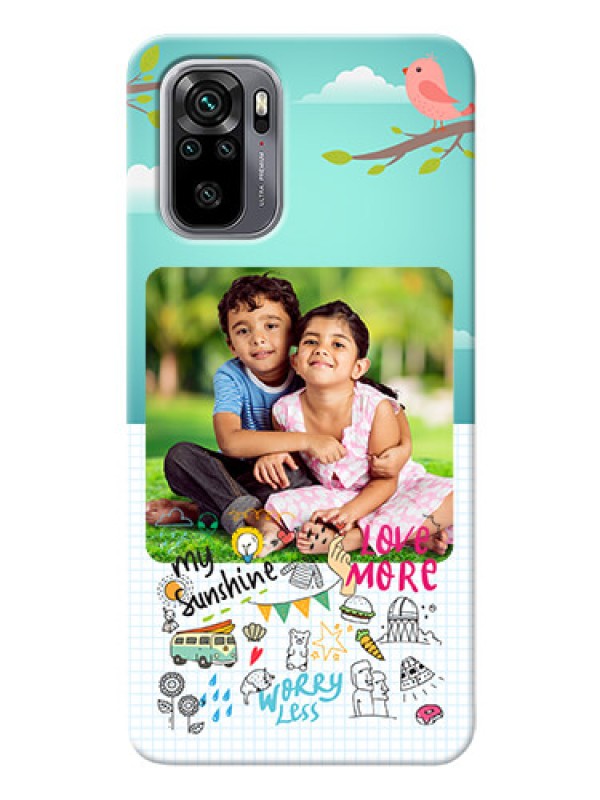 Custom Redmi Note 10s phone cases online: Doodle love Design