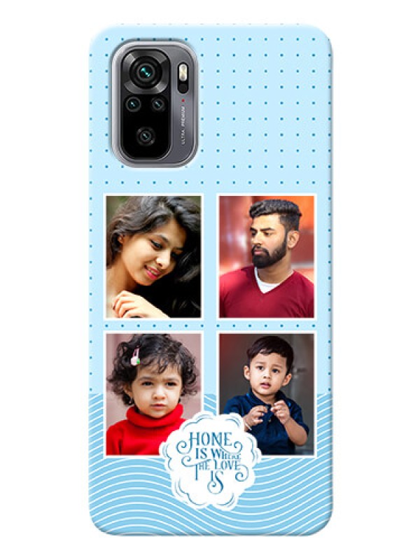 Custom Redmi Note 10S Custom Phone Covers: Cute love quote with 4 pic upload Design