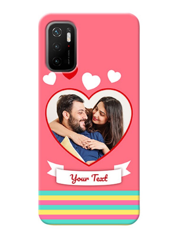 Custom Redmi Note 10T 5G Personalised mobile covers: Love Doodle Design