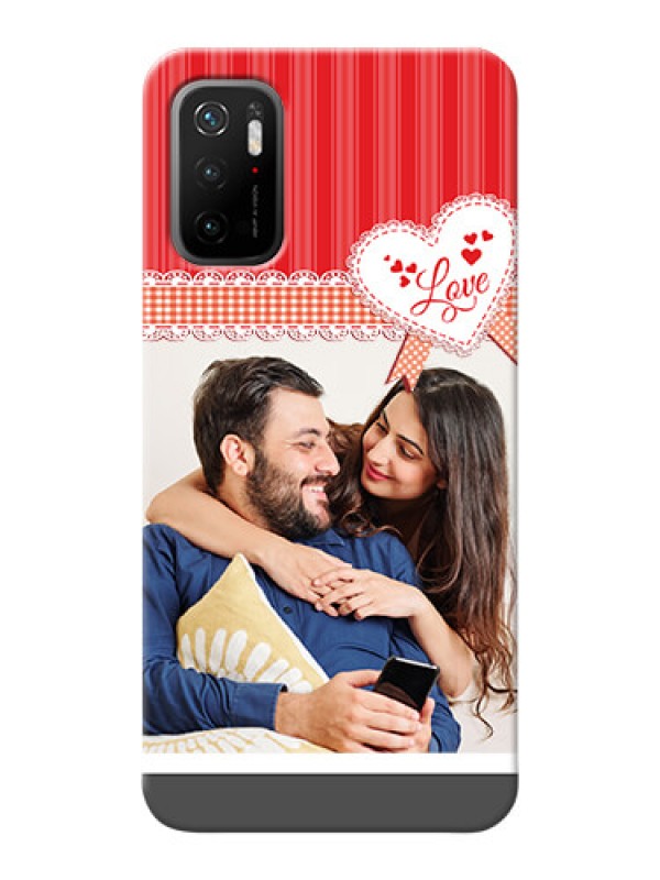 Custom Redmi Note 10T 5G phone cases online: Red Love Pattern Design
