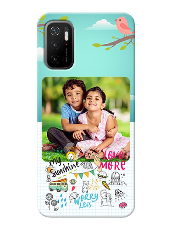 Custom Redmi Note 10T 5G phone cases online: Doodle love Design