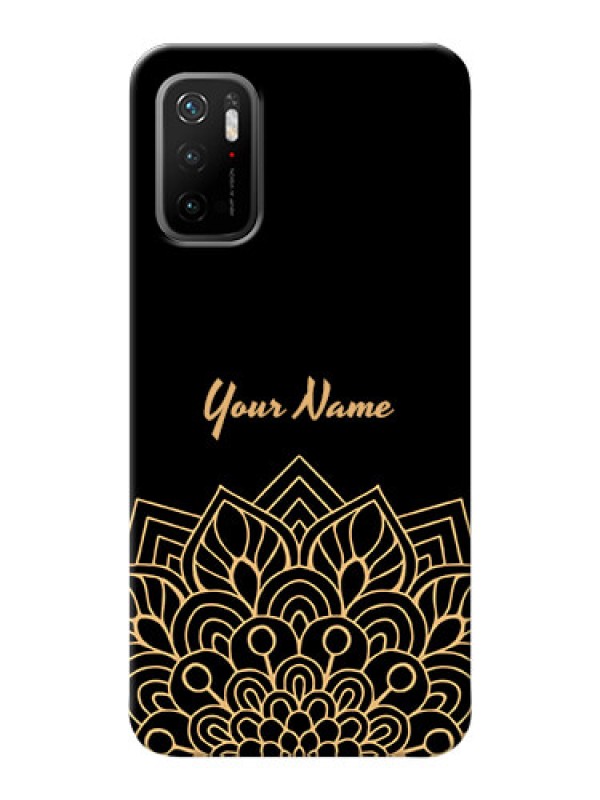 Custom Redmi Note 10T 5G Back Covers: Golden mandala Design