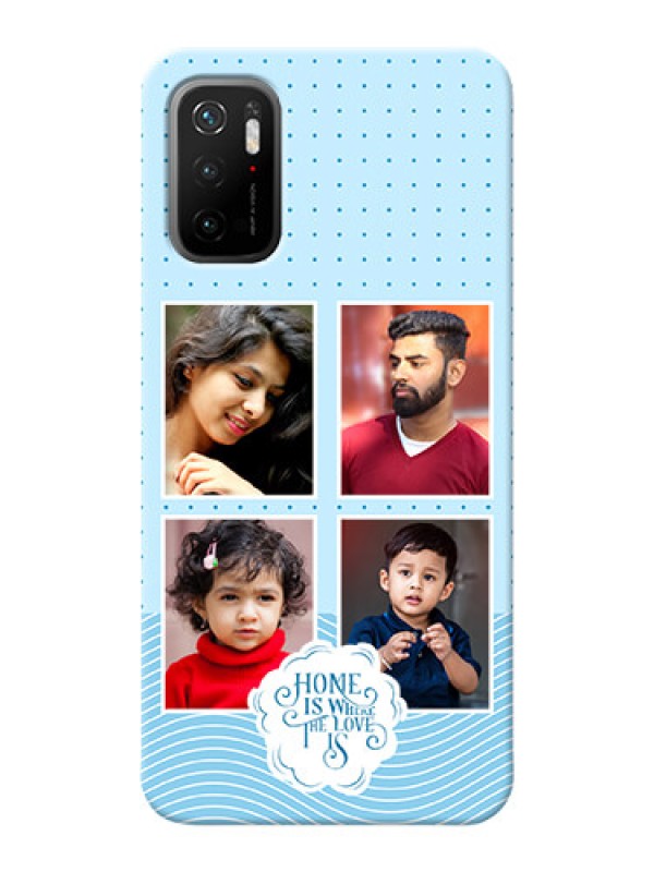 Custom Redmi Note 10T 5G Custom Phone Covers: Cute love quote with 4 pic upload Design