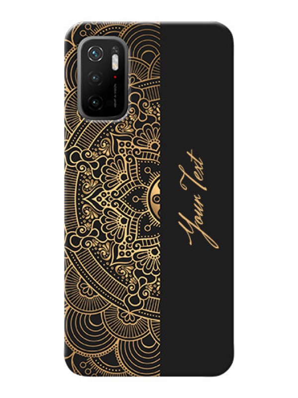 Custom Redmi Note 10T 5G Back Covers: Mandala art with custom text Design
