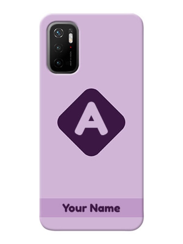Custom Redmi Note 10T 5G Custom Mobile Case with Custom Letter in curved badge Design