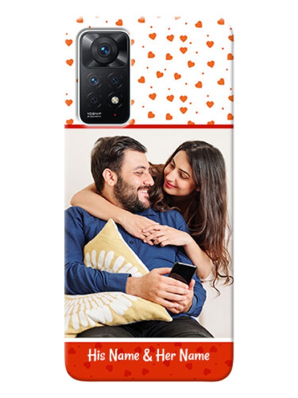 Custom Redmi Note 11 Pro 5G Phone Back Covers: Orange Love Symbol Design