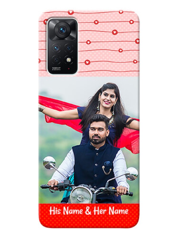 Custom Redmi Note 11 Pro 5G Custom Phone Cases: Red Pattern Case Design