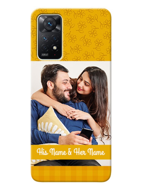Custom Redmi Note 11 Pro 5G mobile phone covers: Yellow Floral Design
