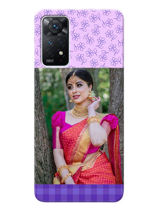 Custom Redmi Note 11 Pro 5G Mobile Cases: Purple Floral Design