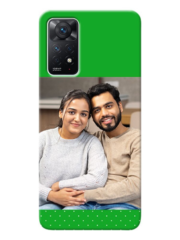 Custom Redmi Note 11 Pro 5G Personalised mobile covers: Green Pattern Design