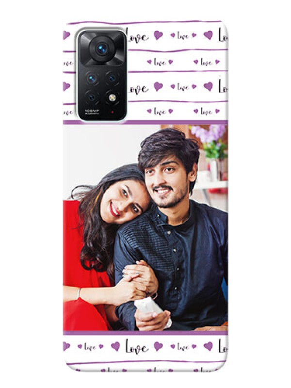 Custom Redmi Note 11 Pro 5G Mobile Back Covers: Couples Heart Design