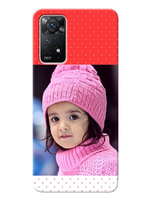 Custom Redmi Note 11 Pro 5G personalised phone covers: Red Pattern Design