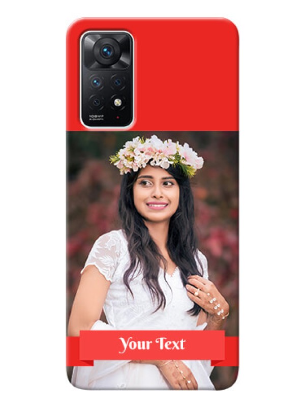 Custom Redmi Note 11 Pro 5G Personalised mobile covers: Simple Red Color Design