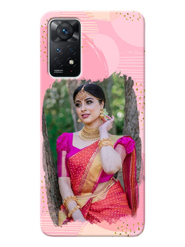 Custom Redmi Note 11 Pro 5G Phone Covers for Girls: Gold Glitter Splash Design