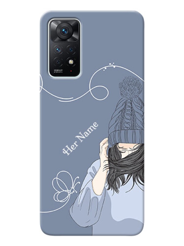 Custom Redmi Note 11 Pro 5G Custom Mobile Case with Girl in winter outfit Design