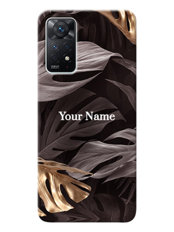Custom Redmi Note 11 Pro 5G Mobile Back Covers: Wild Leaves digital paint Design