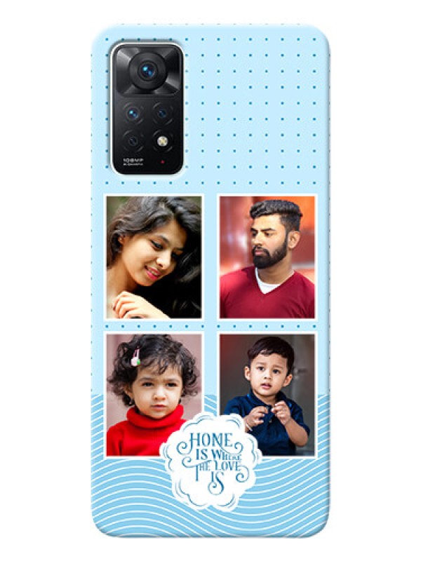 Custom Redmi Note 11 Pro 5G Custom Phone Covers: Cute love quote with 4 pic upload Design