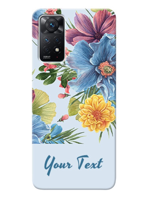Custom Redmi Note 11 Pro 5G Custom Phone Cases: Stunning Watercolored Flowers Painting Design
