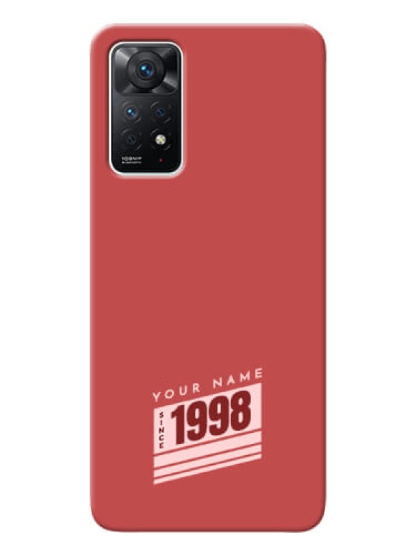 Custom Redmi Note 11 Pro 5G Phone Back Covers: Red custom year of birth Design