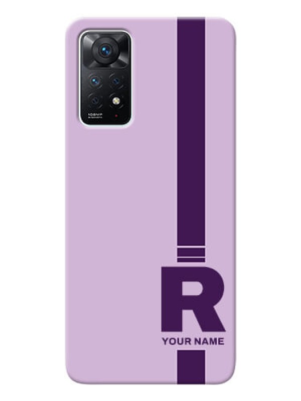 Custom Redmi Note 11 Pro 5G Custom Phone Covers: Simple dual tone stripe with name Design