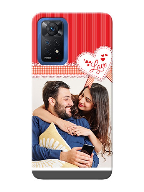 Custom Redmi Note 11 Pro Plus 5G phone cases online: Red Love Pattern Design