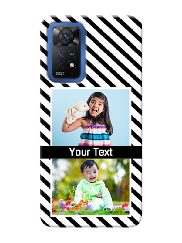 Custom Redmi Note 11 Pro Plus 5G Back Covers: Black And White Stripes Design