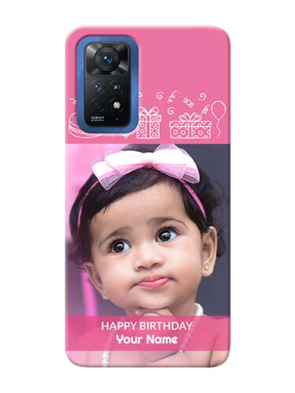 Custom Redmi Note 11 Pro Plus 5G Custom Mobile Cover with Birthday Line Art Design