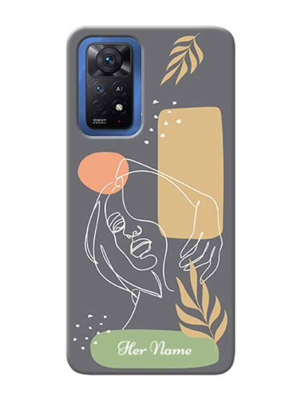Custom Redmi Note 11 Pro Plus 5G Phone Back Covers: Gazing Woman line art Design