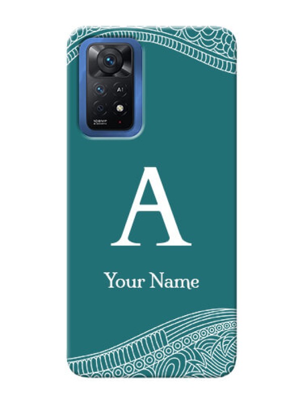 Custom Redmi Note 11 Pro Plus 5G Mobile Back Covers: line art pattern with custom name Design