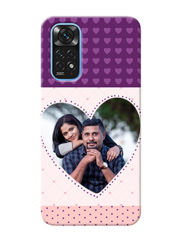 Custom Redmi Note 11 Mobile Back Covers: Violet Love Dots Design