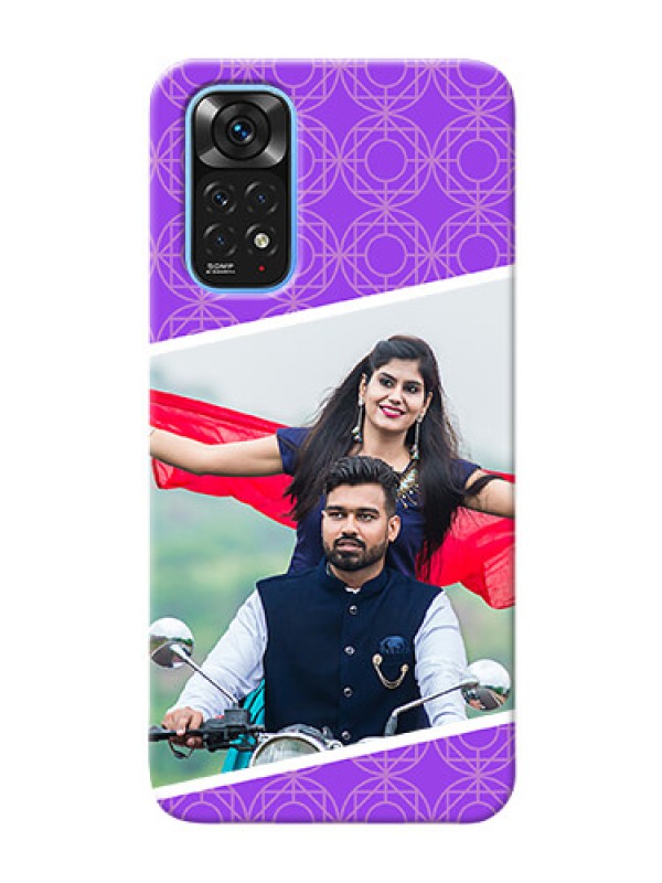 Custom Redmi Note 11 mobile back covers online: violet Pattern Design