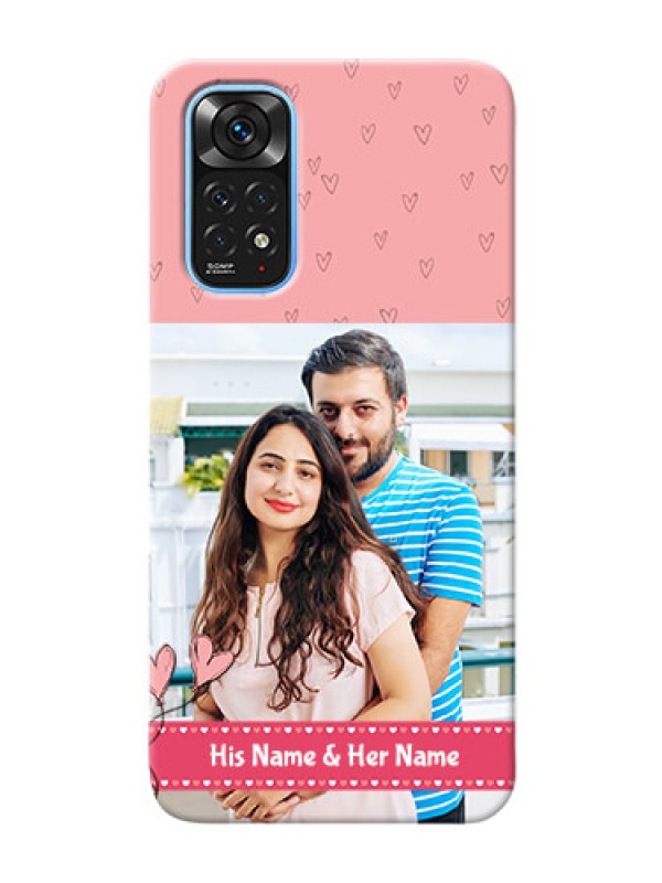 Custom Redmi Note 11 phone back covers: Love Design Peach Color