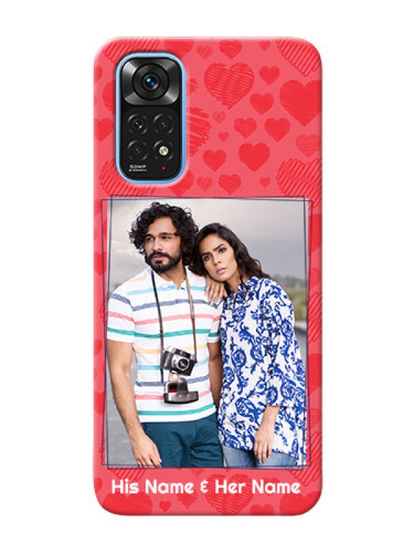 Custom Redmi Note 11 Mobile Back Covers: with Red Heart Symbols Design