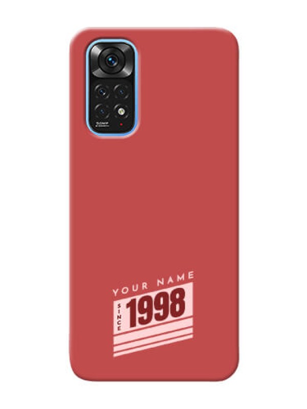 Custom Redmi Note 11 Phone Back Covers: Red custom year of birth Design