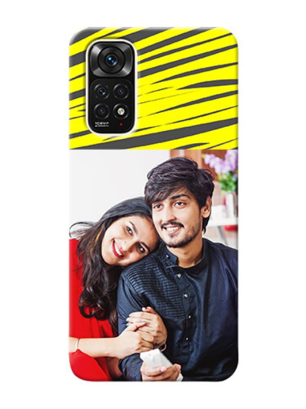 Custom Redmi Note 11S Personalised mobile covers: Yellow Abstract Design
