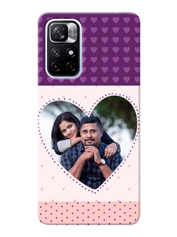 Custom Redmi Note 11T 5G Mobile Back Covers: Violet Love Dots Design