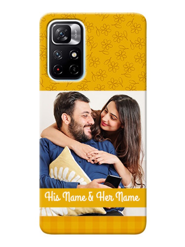 Custom Redmi Note 11T 5G mobile phone covers: Yellow Floral Design