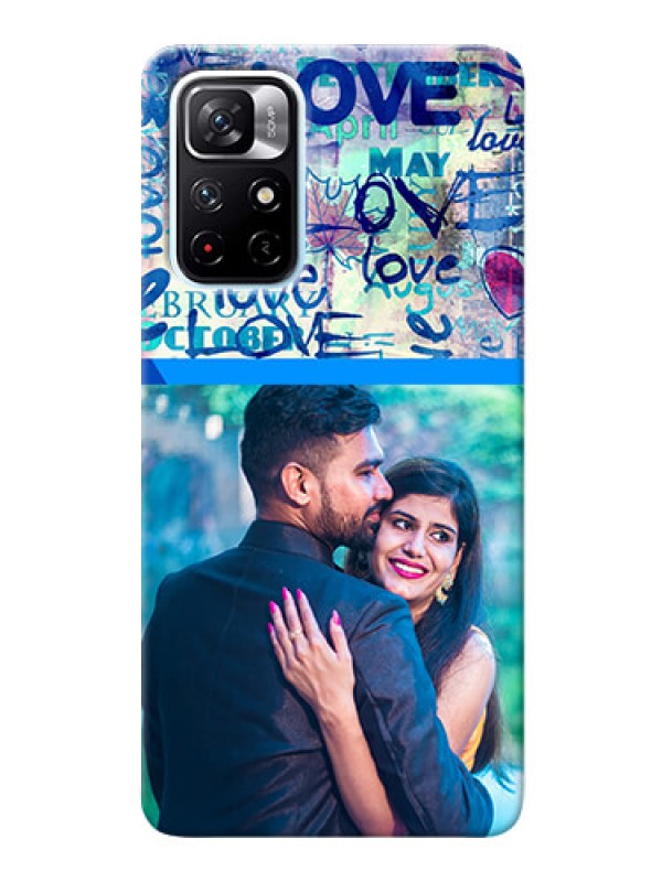 Custom Redmi Note 11T 5G Mobile Covers Online: Colorful Love Design