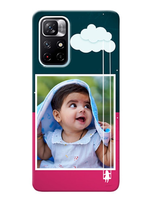 Custom Redmi Note 11T 5G custom phone covers: Cute Girl with Cloud Design