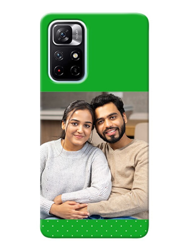Custom Redmi Note 11T 5G Personalised mobile covers: Green Pattern Design