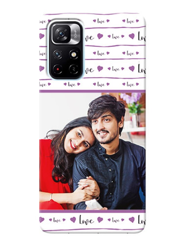 Custom Redmi Note 11T 5G Mobile Back Covers: Couples Heart Design