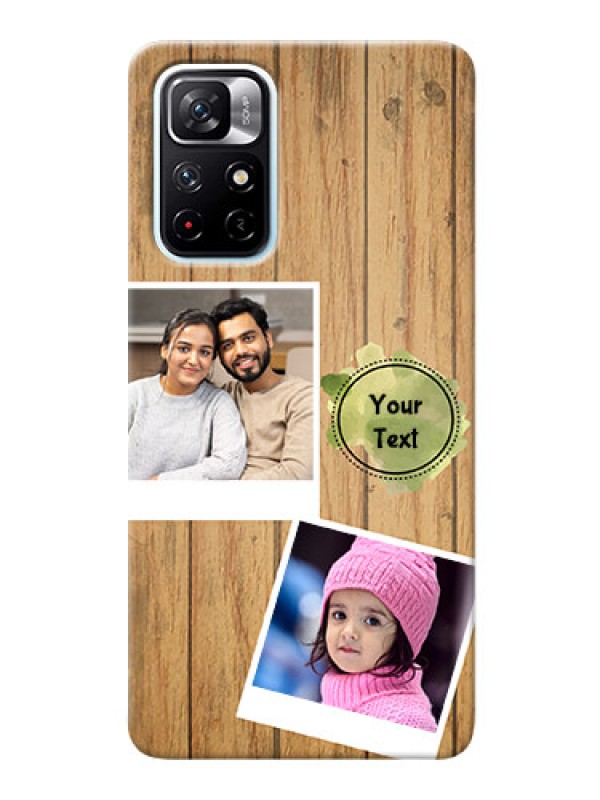 Custom Redmi Note 11T 5G Custom Mobile Phone Covers: Wooden Texture Design