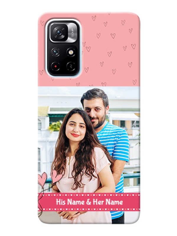 Custom Redmi Note 11T 5G phone back covers: Love DesignPeach Color