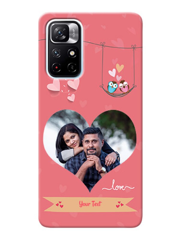 Custom Redmi Note 11T 5G custom phone covers: Peach Color Love Design